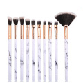 New high quality 10pcs eye makeup brush sets marble makeup brushes